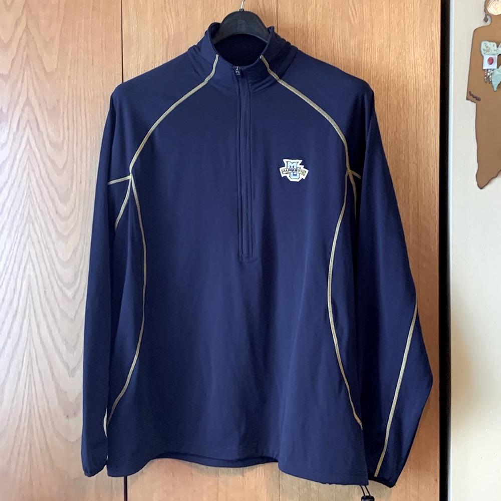 Levelwear Marquette University 1/2 zip pullover shirt thin fleece backed mock